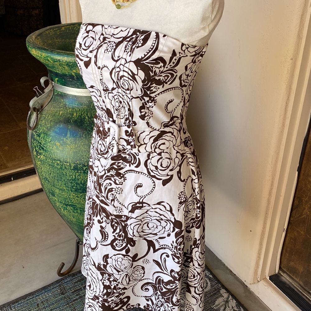 strapless zipper back fake belt size sm dress - Picture 3 of 8